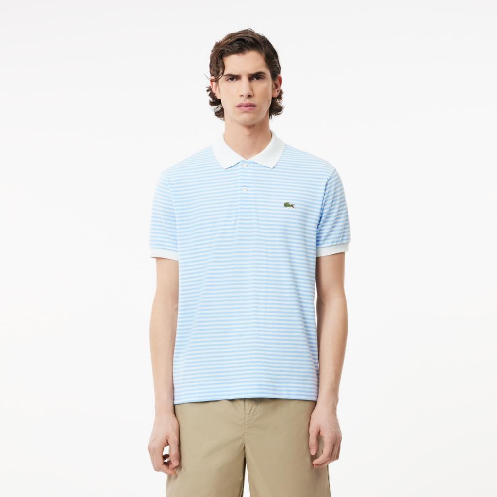 Camiseta Polo Lacoste Masculina L.12.12 – O Clássico Petit Piqué com Listras