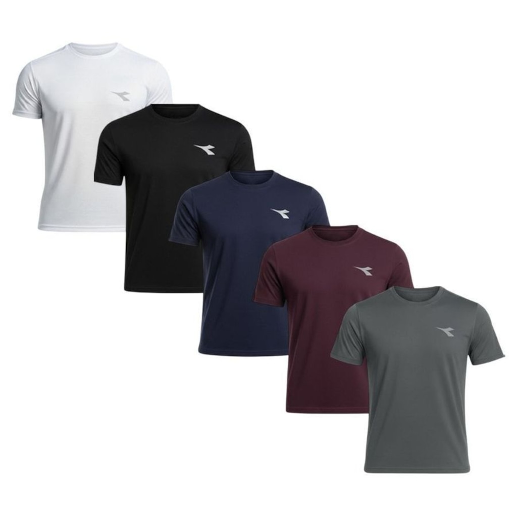 Kit 5 Camisetas Diadora Small Logo Masculina