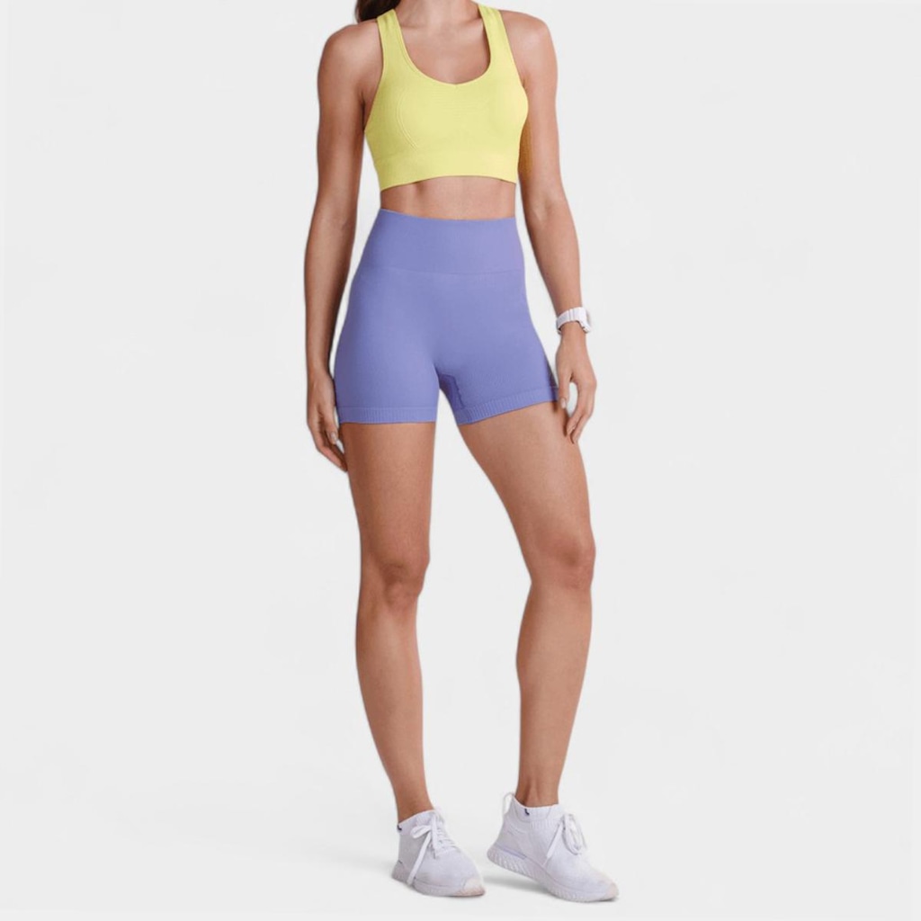 Short Legging Lupo Canelado Seamless Feminino