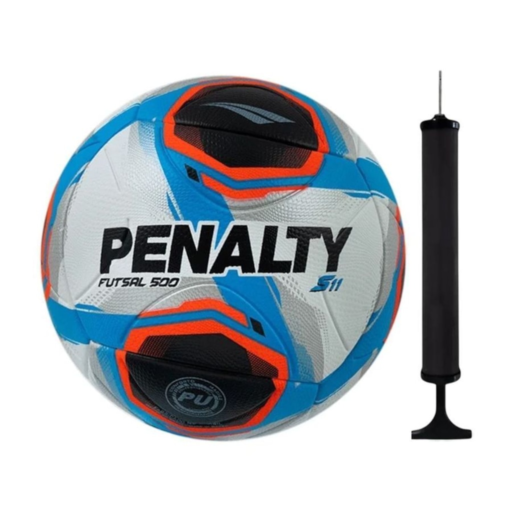 Kit Bola Futsal Penalty S11 500 R2 XXV + Bomba de Ar