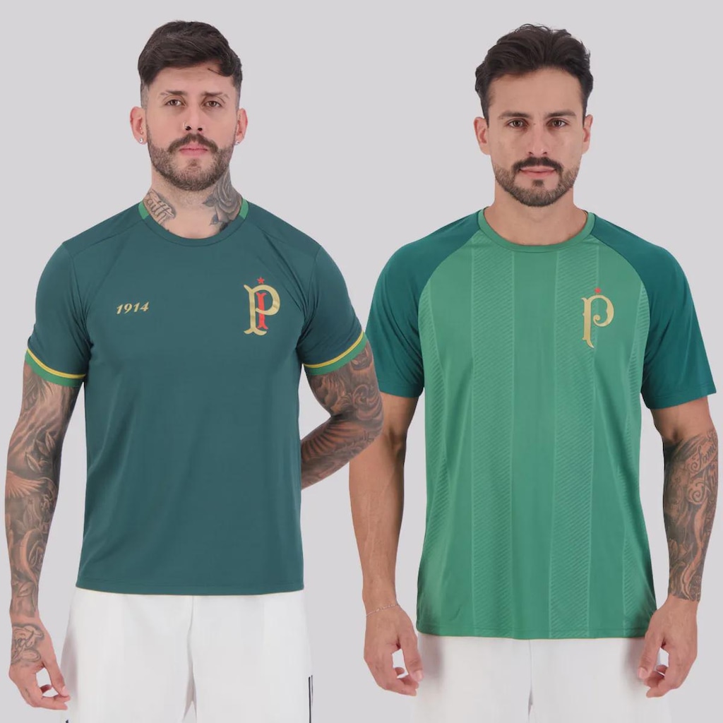 Camisa do Palmeiras Energy e Palestra Raglan Masculina - 2 Unidades