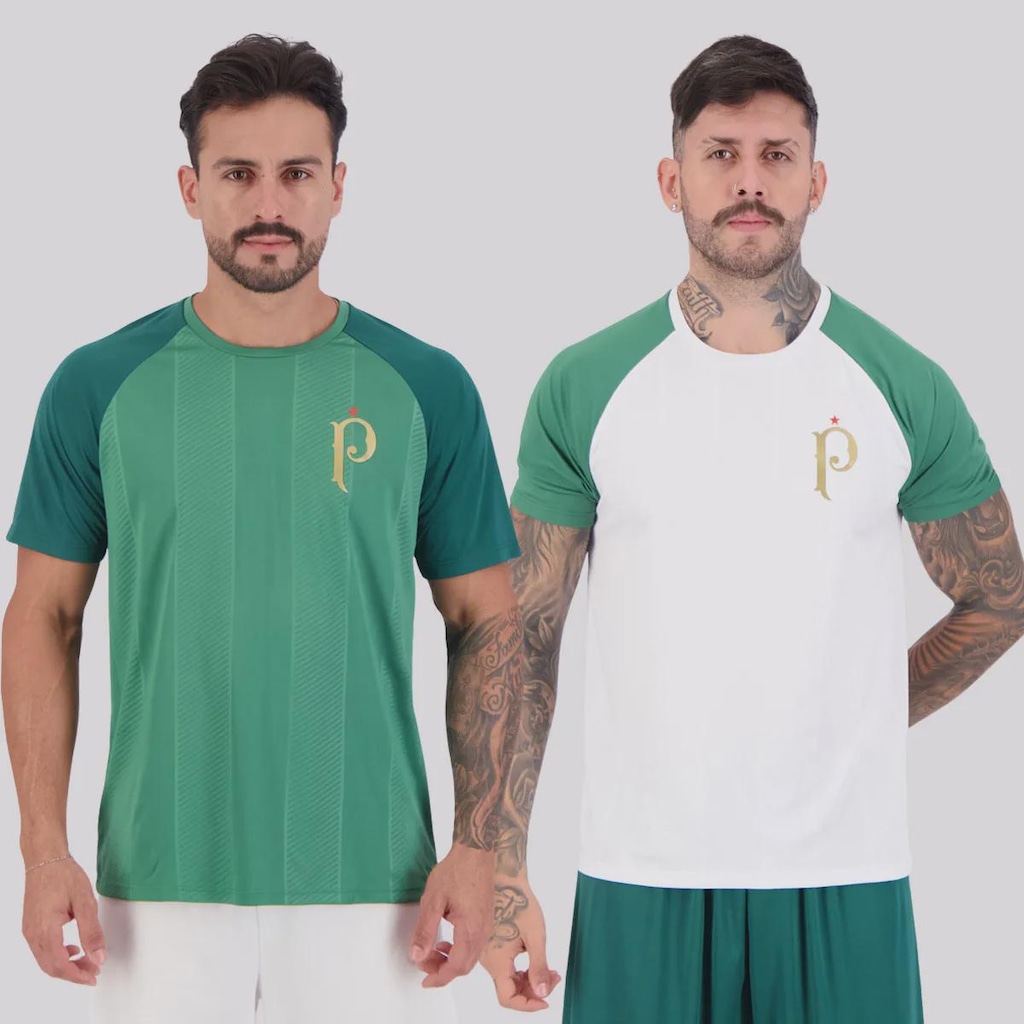 Camisa do Palmeiras Palestra Raglan Masculina - 2 Unidades