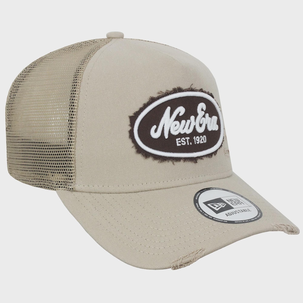 Imagem 3 do produto Boné Aba Curva New Era Canvas Distress Trucker Beige Importado