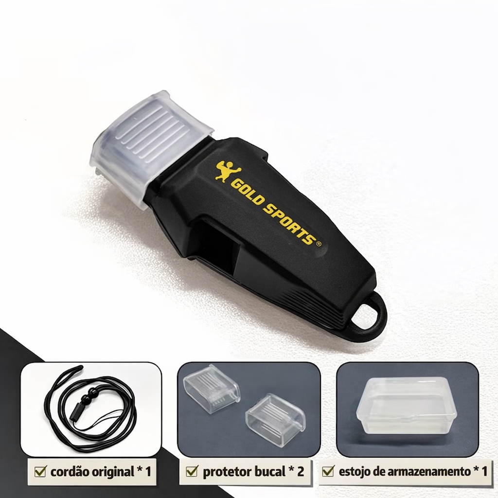 Apito Gold Sports Whale Pro c/ Bocal de Silicone e Cordão de Pescoço - Alta Intensidade Voley - Foto 2