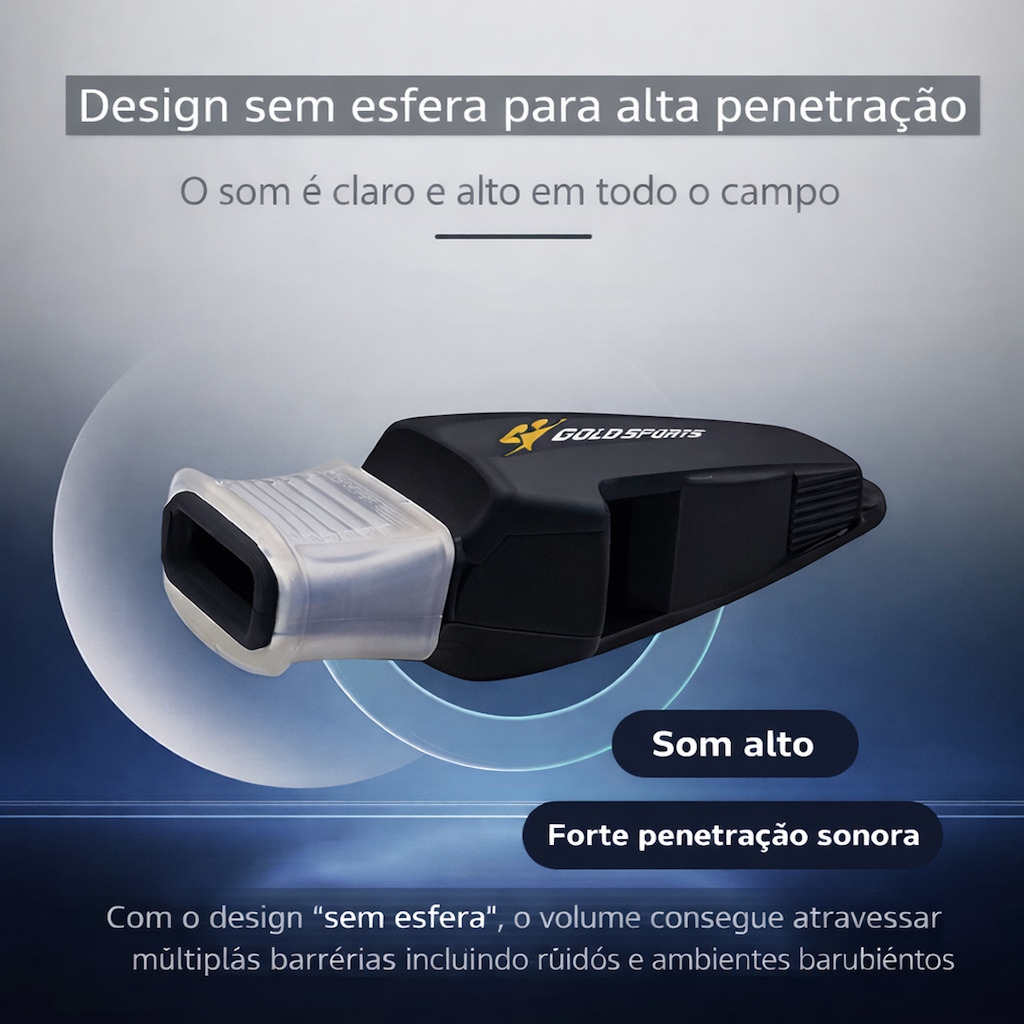 Imagem 5 do produto Apito Gold Sports Whale Pro c/ Bocal de Silicone e Cordão de Pescoço - Alta Intensidade Voley