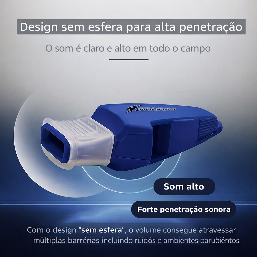 Imagem 5 do produto Apito Gold Sports Whale Pro c/ Bocal de Silicone e Cordão de Pescoço - Alta Intensidade Voley
