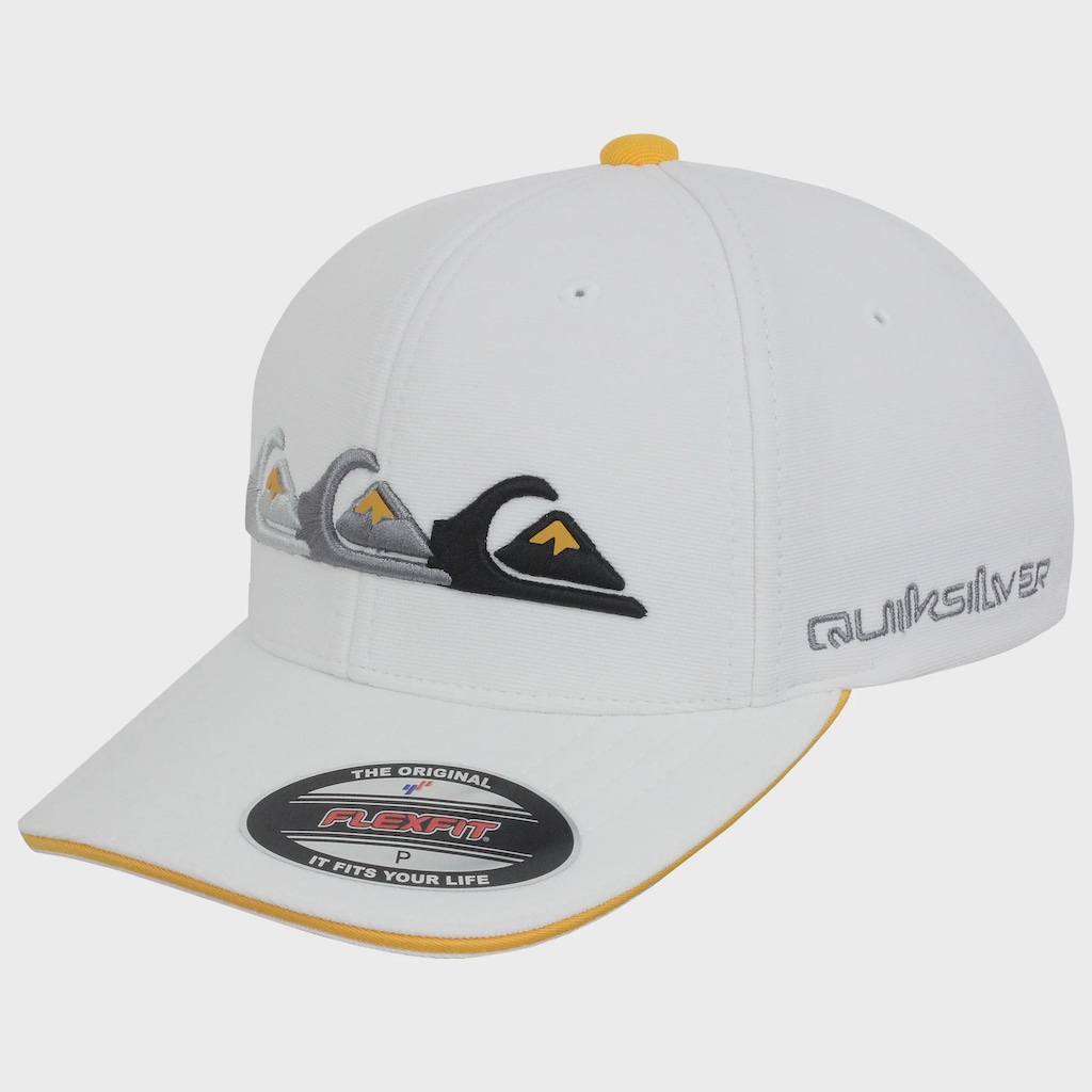 Boné Aba Curva Quiksilver Emb Three Logo White Importado - Masculino