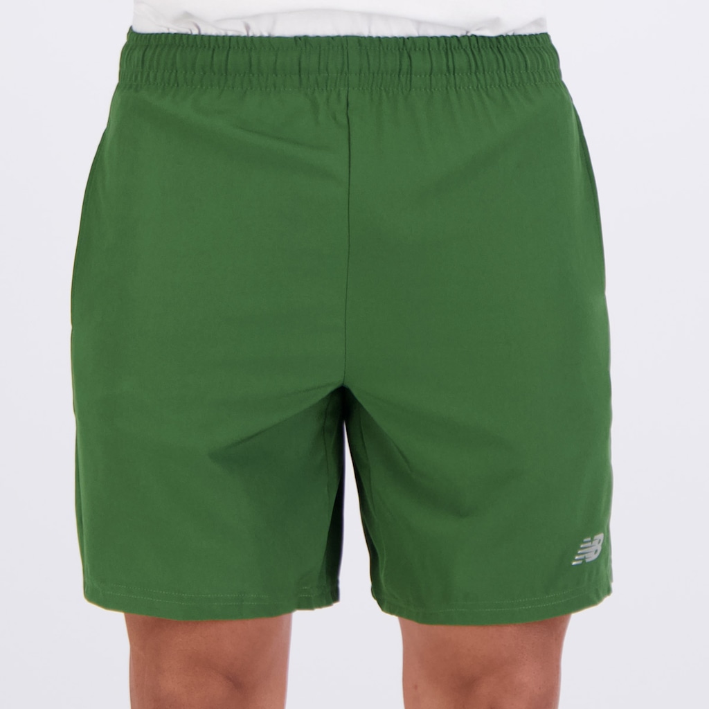 Bermuda New Balance Sport Essentials 7 Logo Verde Masculina