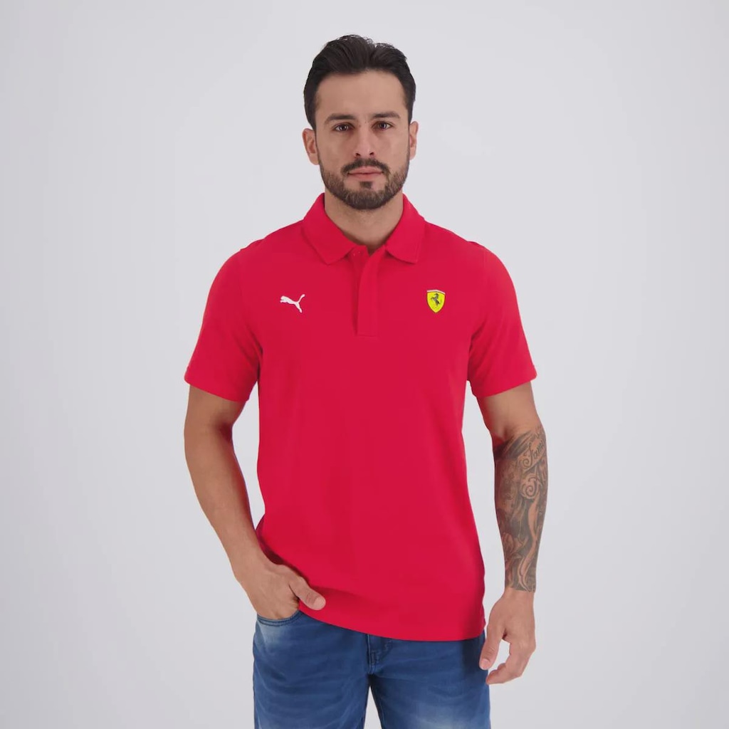 Camisa Polo PUMA Ferrari Jacquard Masculina