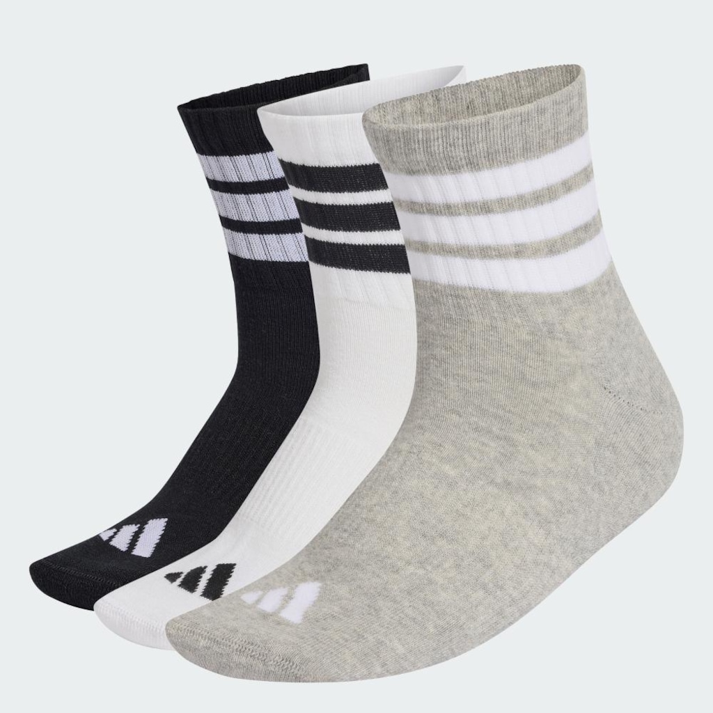 Imagem 2 do produto Kit 3 Meias Cano Médio adidas Esportivas Unissex