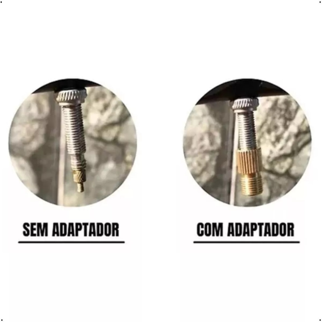 Imagem 5 do produto Kit 10 Un Adaptador Válvula Presta Bike Bico Fino P/ Grosso