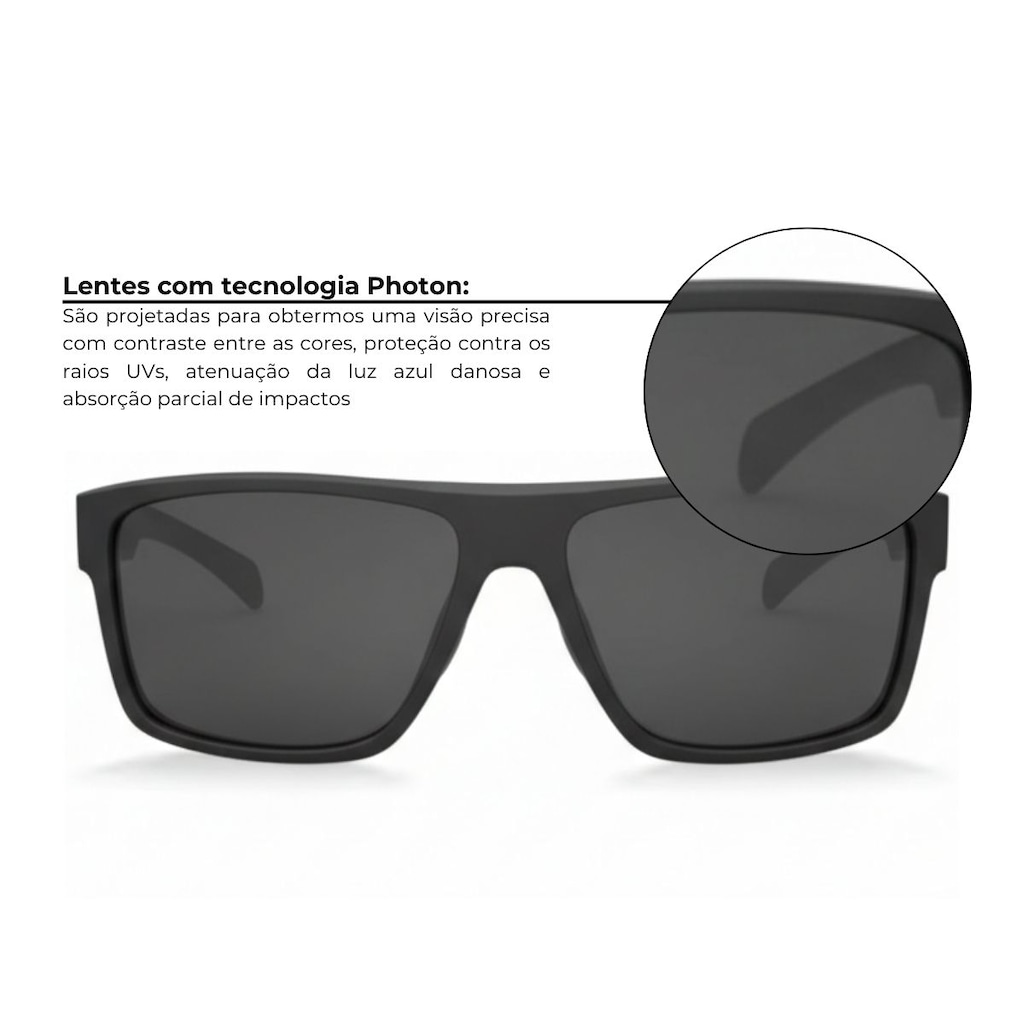 Imagem 4 do produto Óculos de Sol Unissex HB Happy Matte + Hastes Extras Carbon