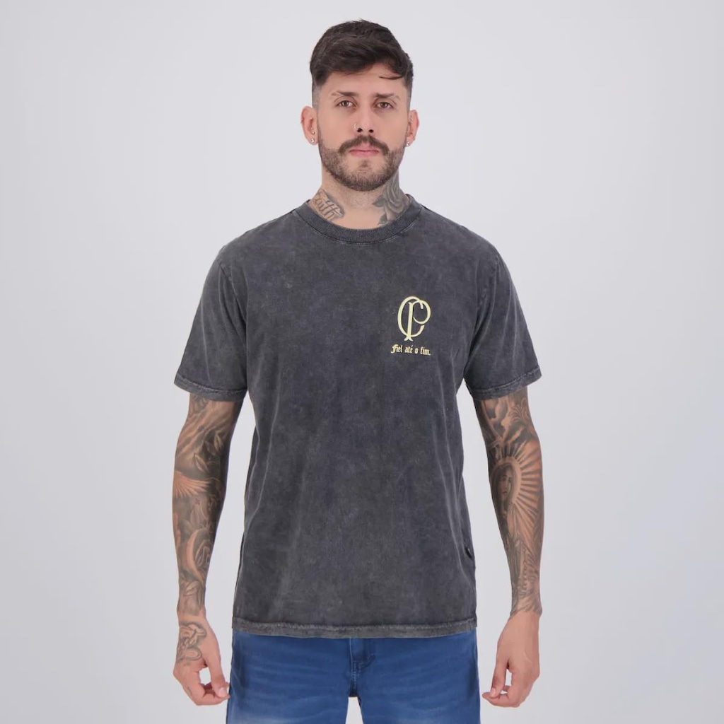 Camiseta Corinthians Fiel Stoned Masculina