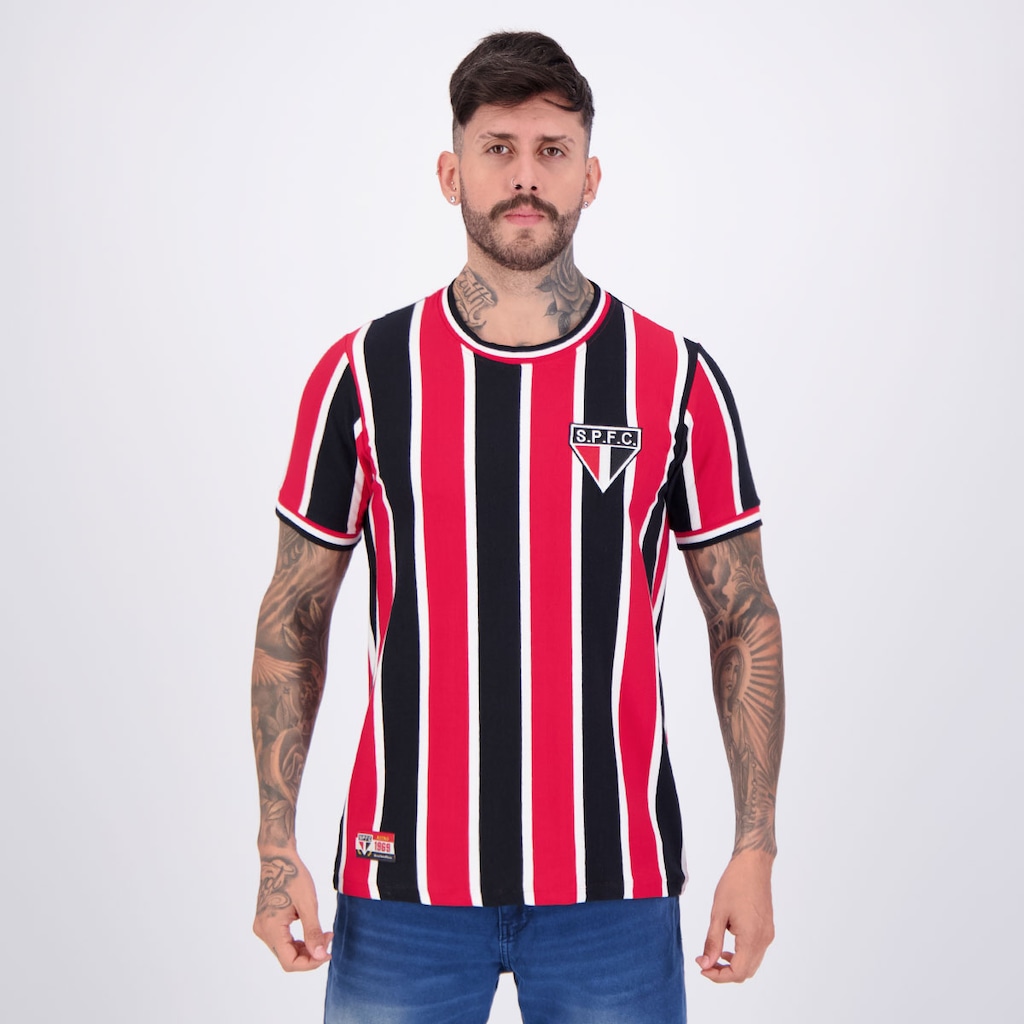 Camisa São Paulo Retrô 1969 Listrada Masculina