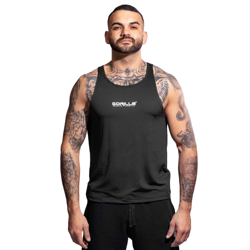 Camiseta Regata Gorilla Dry Fresh com Proteção UV 50+ para Treino Masculina