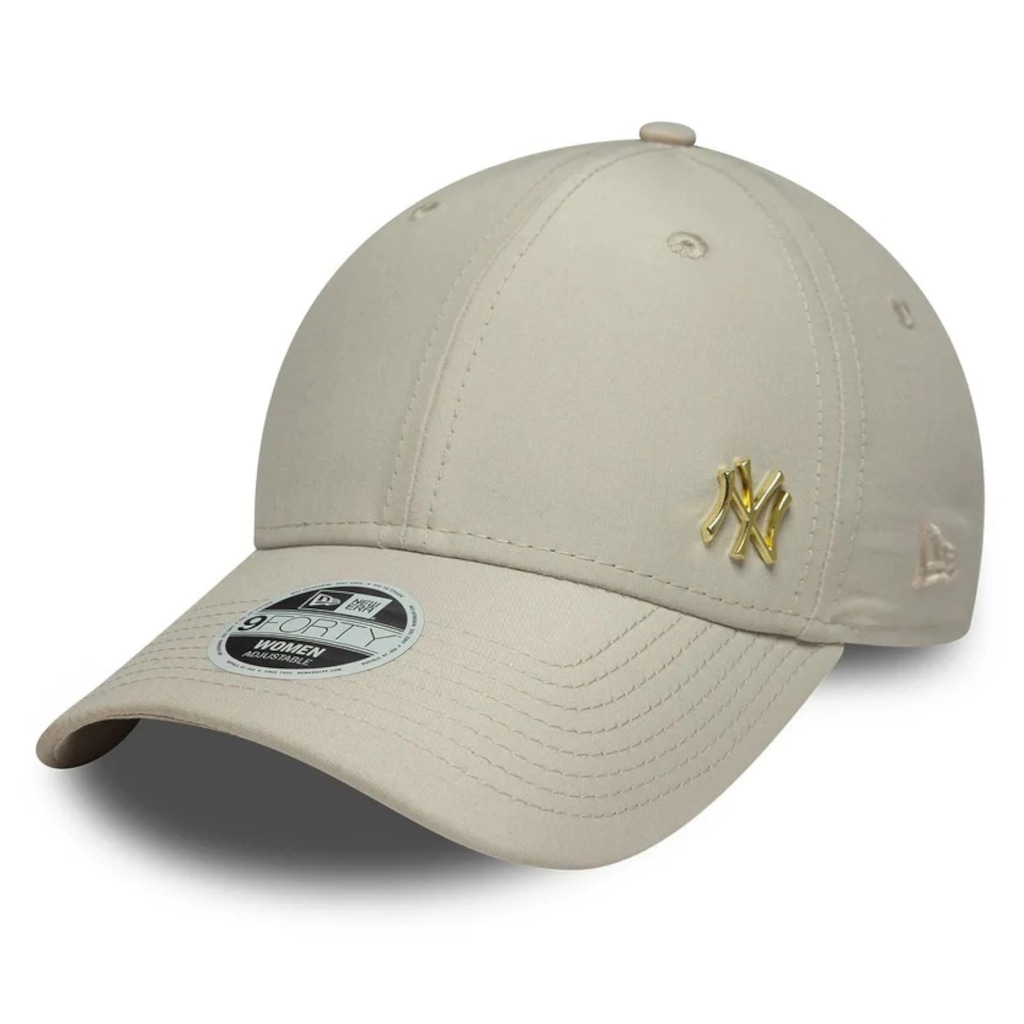 Boné Aba Curva New Era Feminino 9FORTY New York Yankees MLB Metal Feminino