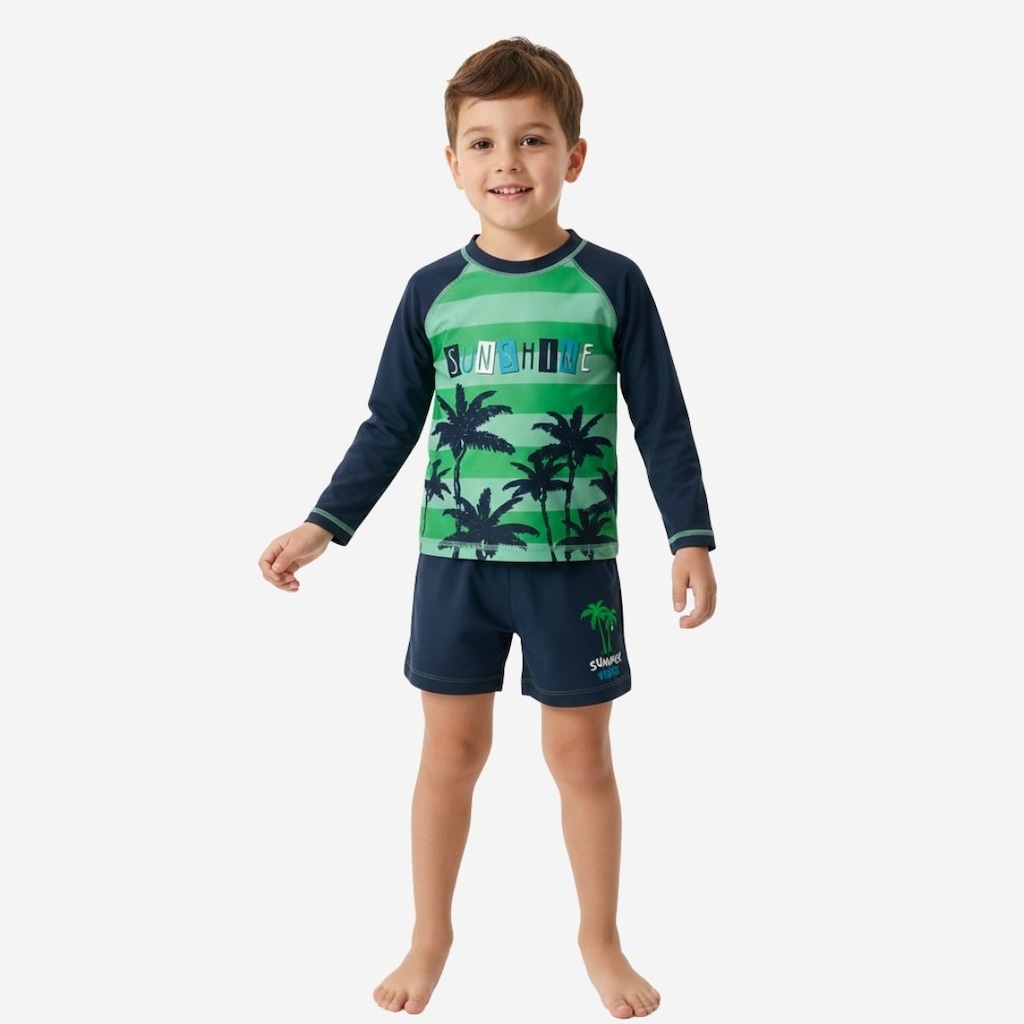 Conjunto de Praia Verão Tip Top Proteção Solar UV Infantil