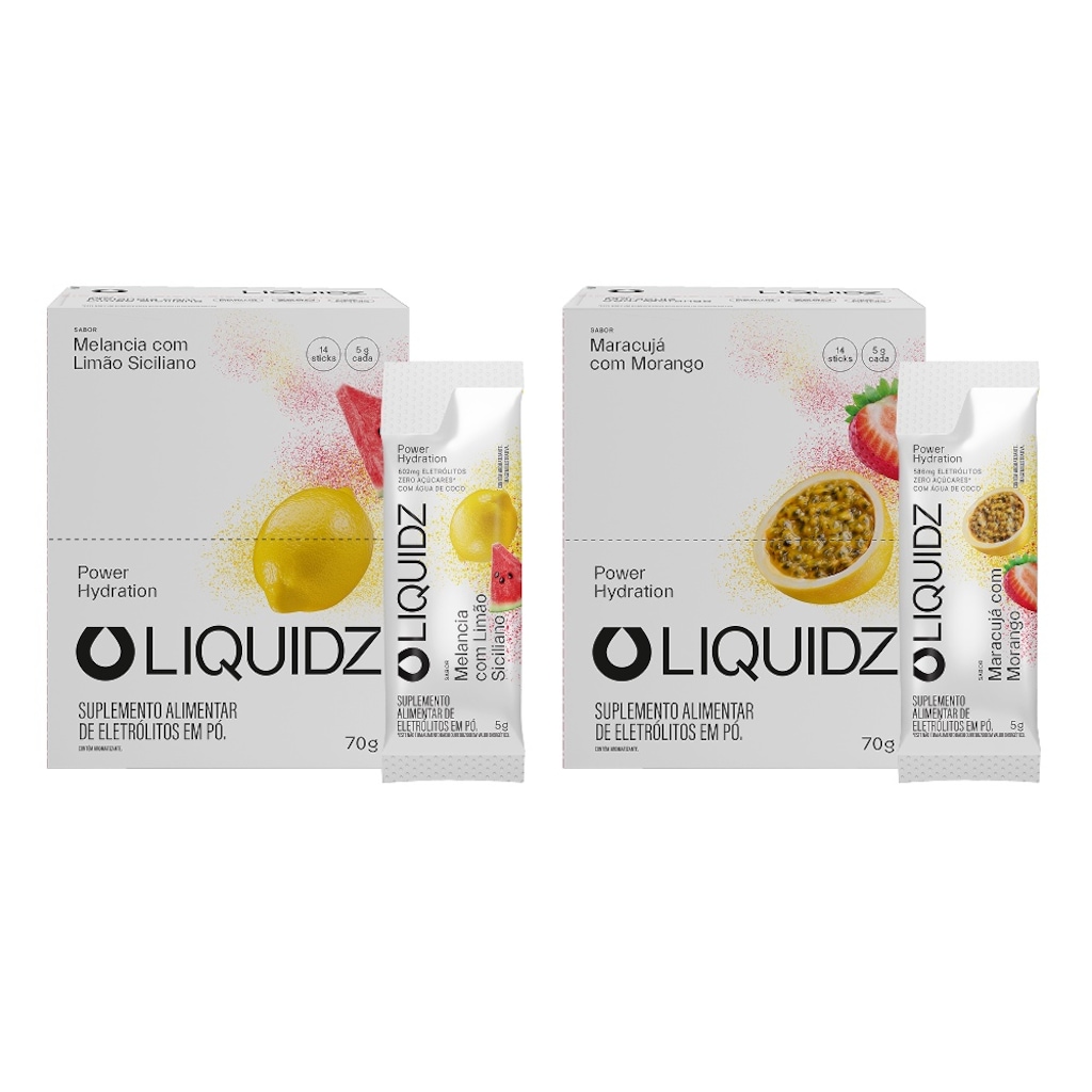 Kit 2 Caixas LIQUIDZ® - Eletrólitos Zero Açúcares - Limão Siciliano | Maracujá - 28 sachês