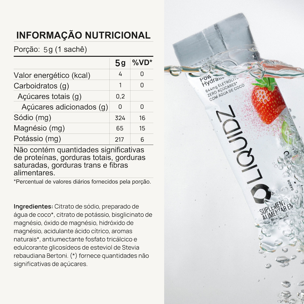Imagem 3 do produto Kit 2 Caixas LIQUIDZ® - Eletrólitos Zero Açúcares - Jabuticaba | Morango - 28 sachês