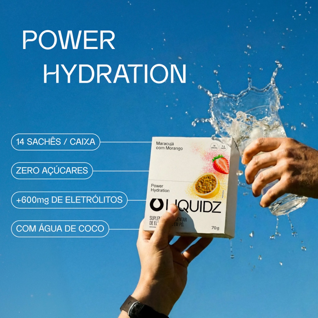 Imagem 4 do produto LIQUIDZ® - Eletrólitos Zero Açúcares - Sabor Maracujá com Morango - 14 sachês
