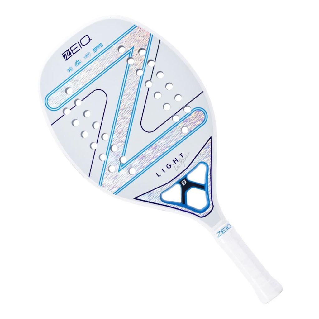 Raquete de Beach Tennis Zeiq Light Leo Branco 3K
