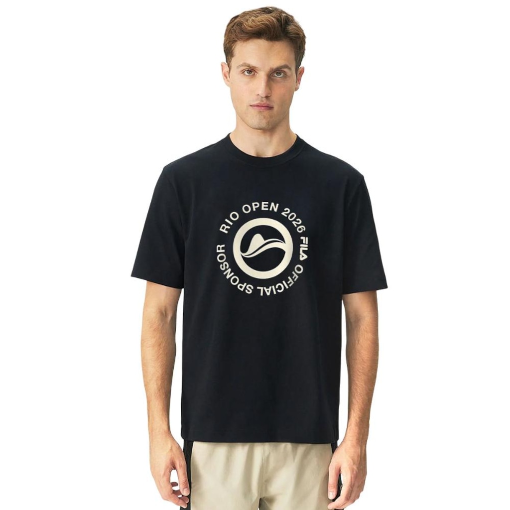 Camiseta Fila Regular Official Sponsor Rio Open 26 Masculina