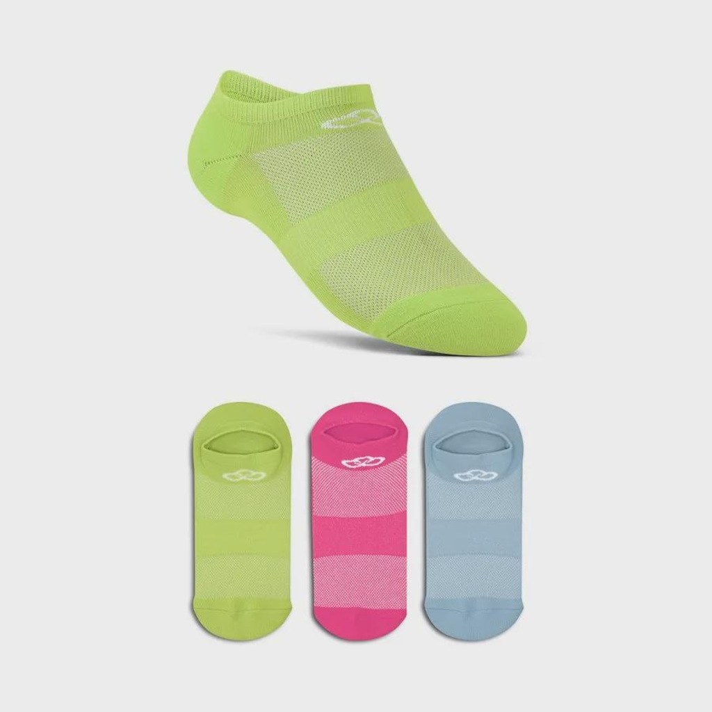 Meia Cano Invisível Neon Pacote c/ 3 pares Olympikus Feminina