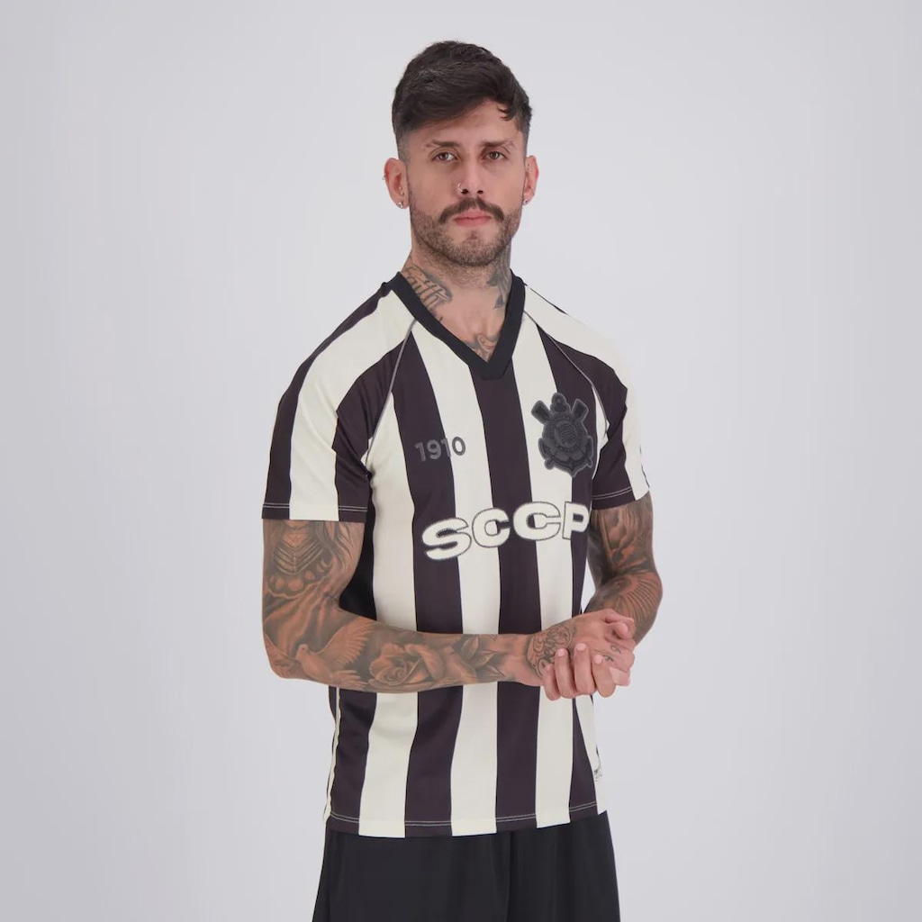 Imagem 2 do produto Camisa do Corinthians Raglan Dry Listrada Masculina