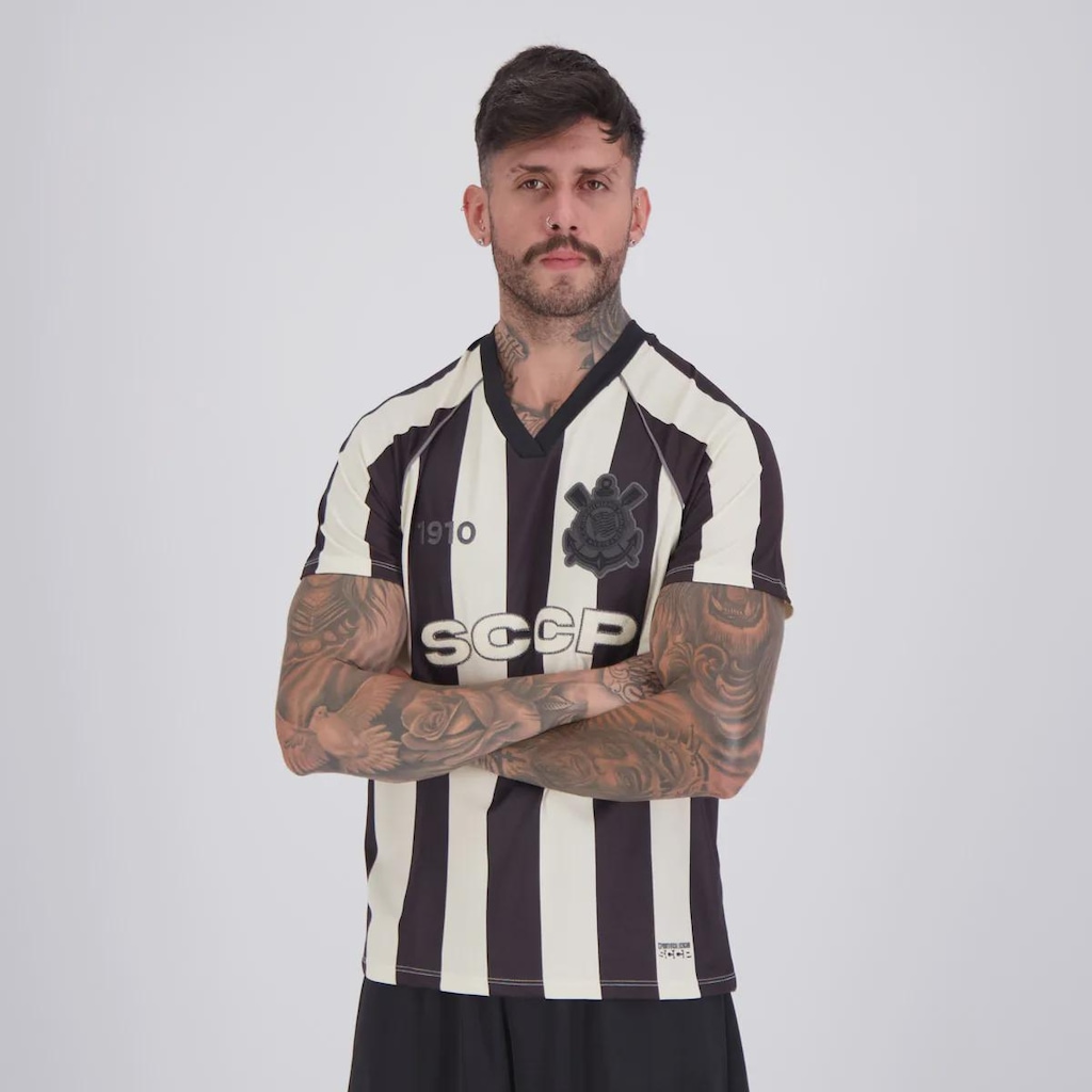 Imagem 3 do produto Camisa do Corinthians Raglan Dry Listrada Masculina
