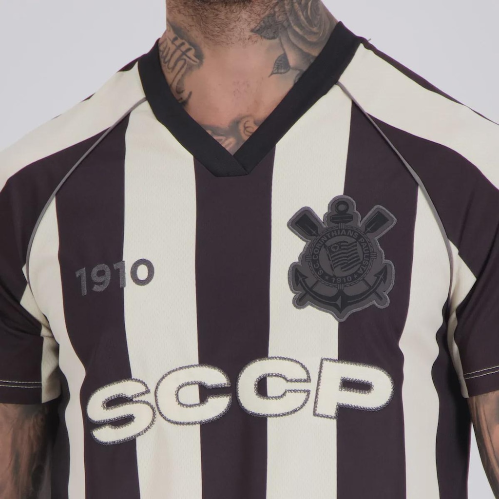 Imagem 5 do produto Camisa do Corinthians Raglan Dry Listrada Masculina