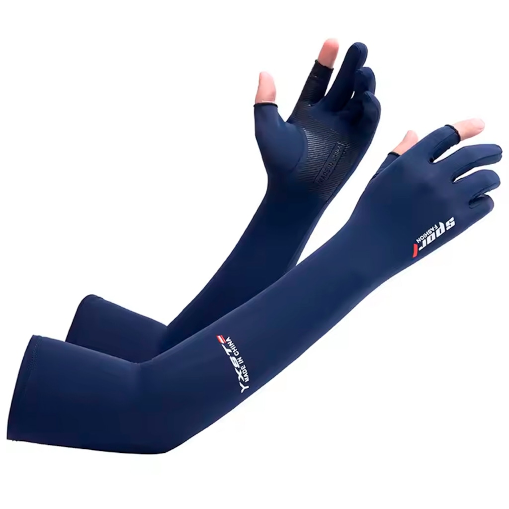 Manguito Térmico Compressão Gold Sports Dedos Dry Proteção UV+50  2 pçs