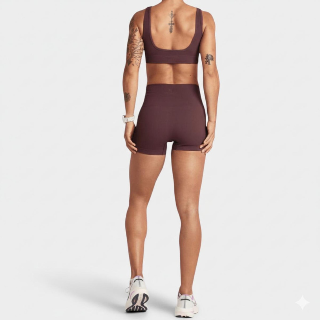 Imagem 2 do produto Short Legging Lupo Canelado Seamless - Vinho