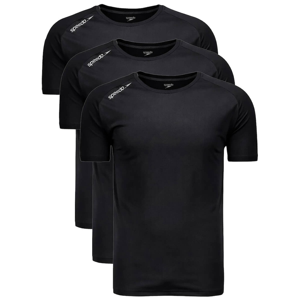 Kit 3 Camisetas Dry Fit Raglan Speedo Masculina