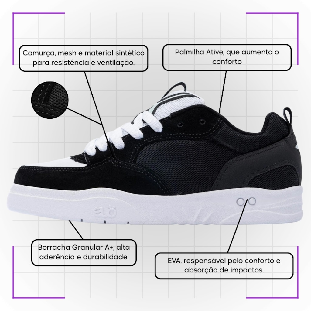 Imagem 3 do produto Kit Tênis Ous Fluente E Meia - Masculino