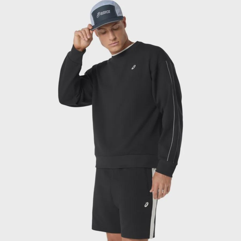 Camiseta Asics ML Track Club Heritage Crew-Neck Masculino