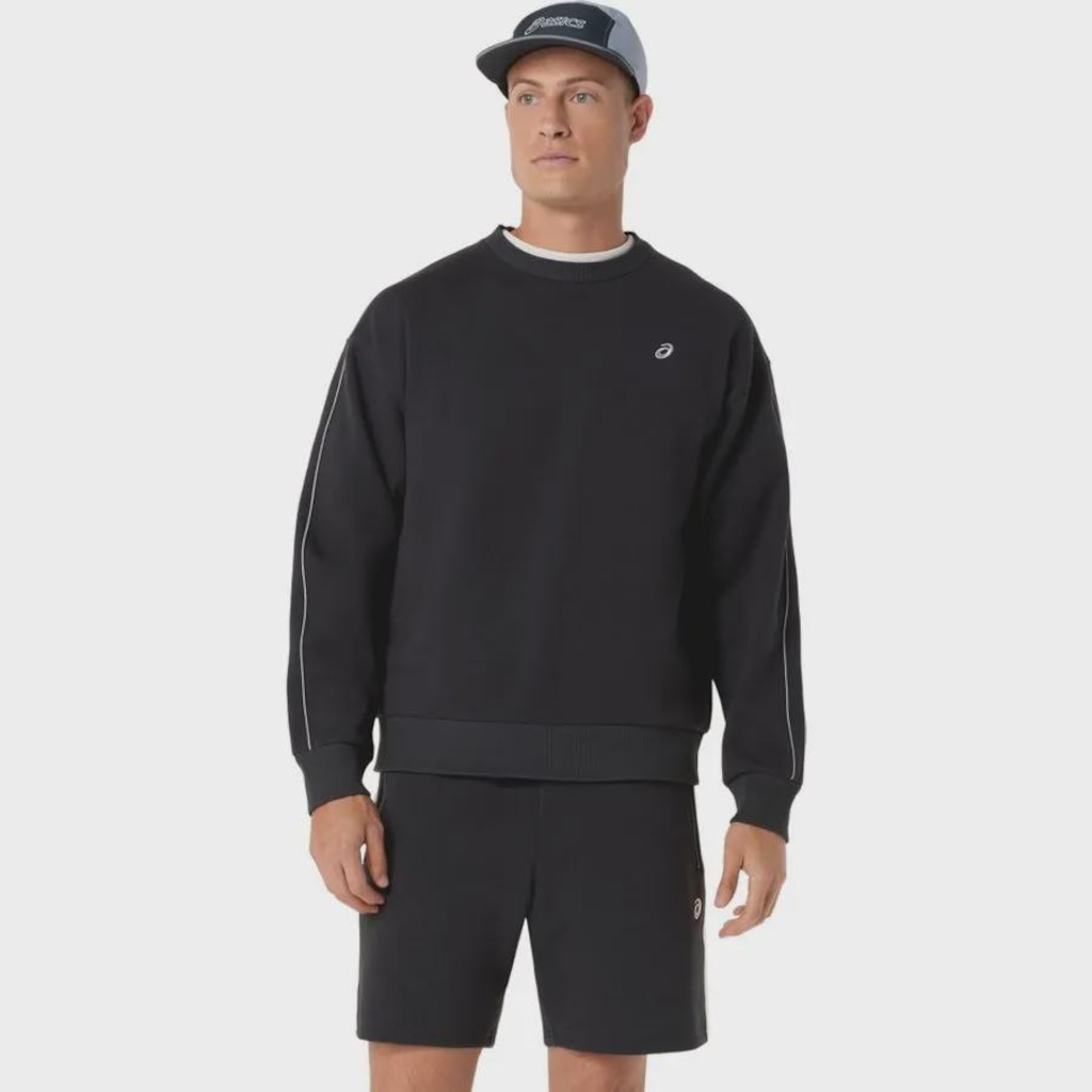 Imagem 2 do produto Camiseta Asics ML Track Club Heritage Crew-Neck Masculino