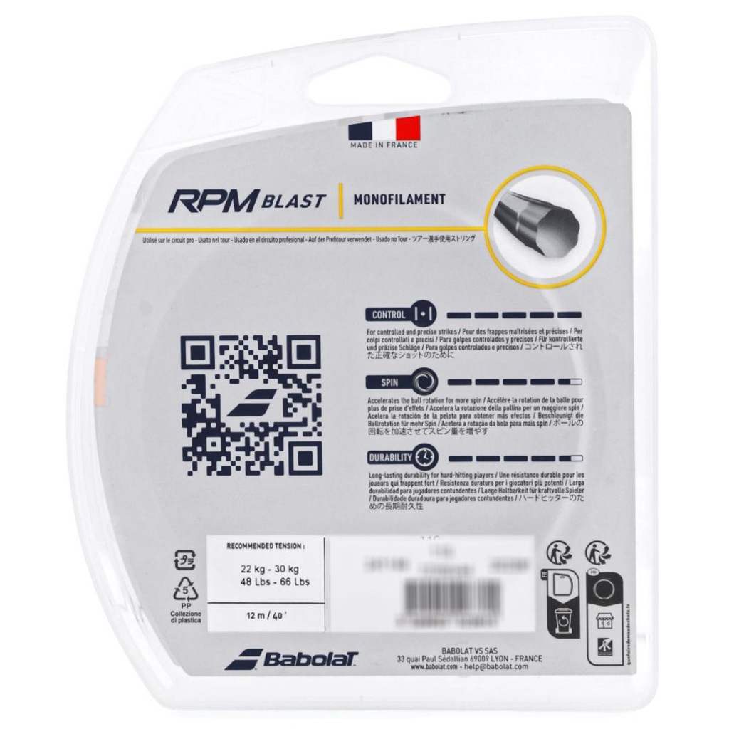 Imagem 3 do produto Corda Babolat RPM Blast 17L 1.25mm Set Individual