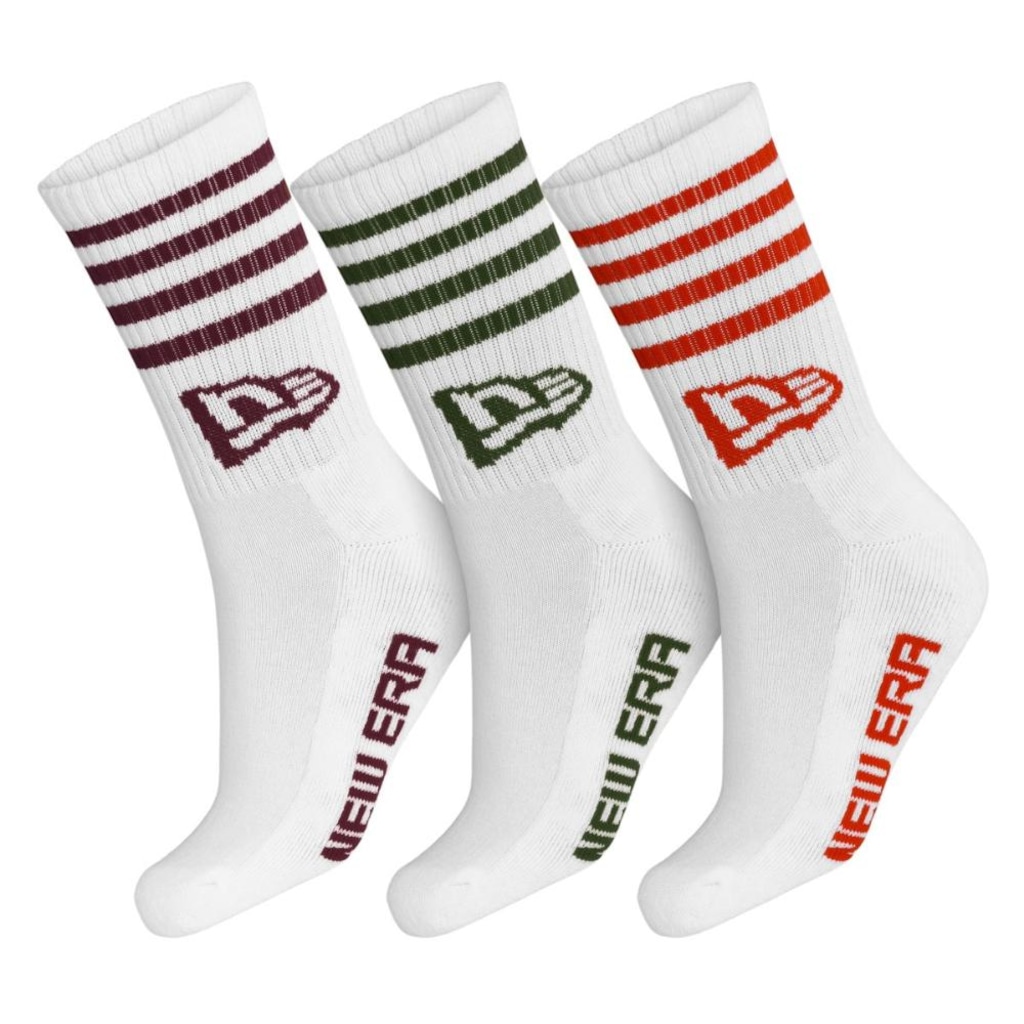 Meia Cano Médio New Era Flag Multi Monochrome - Pack com 3 Pares