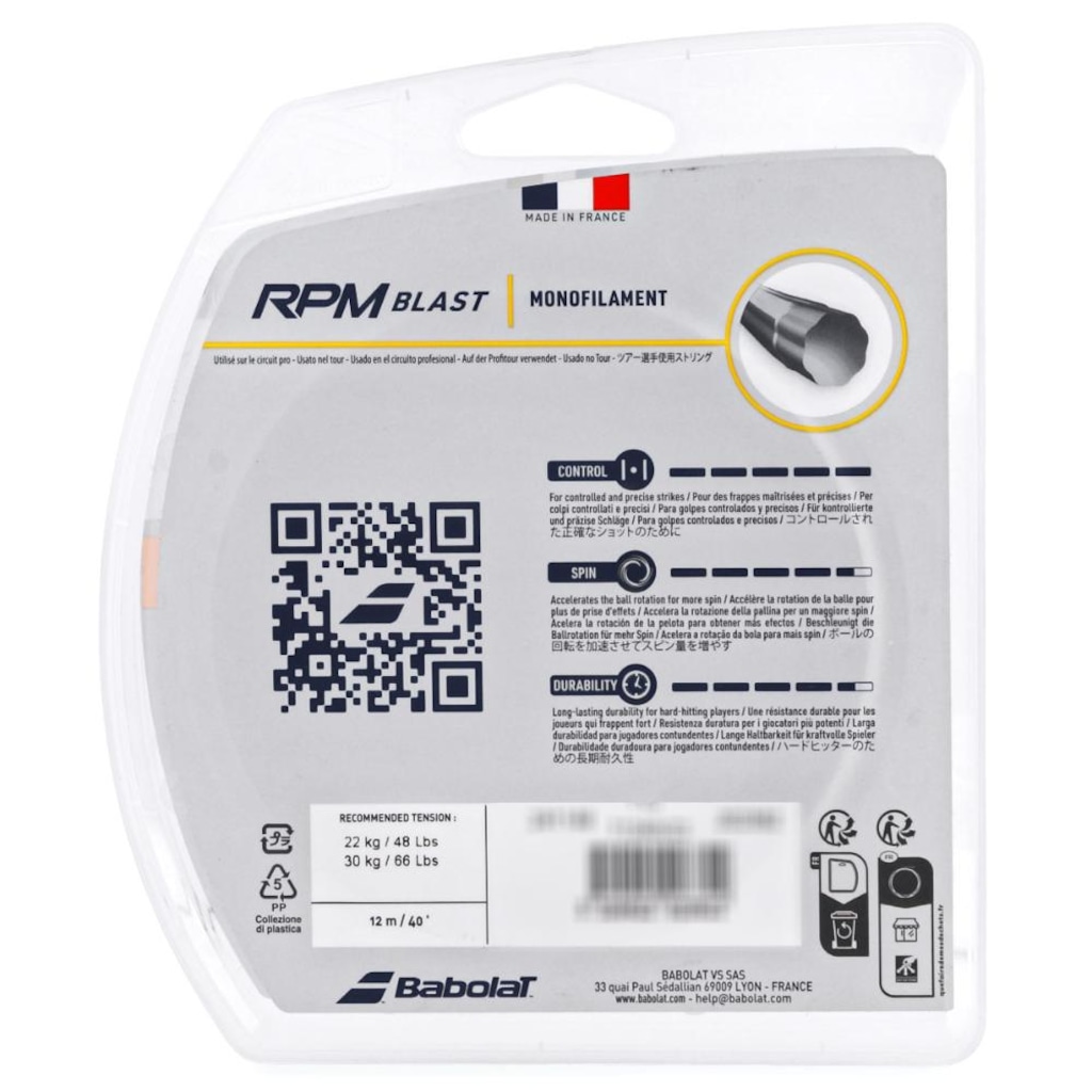 Imagem 3 do produto Corda Babolat RPM Blast 16L 1.30mm  - Set Individual