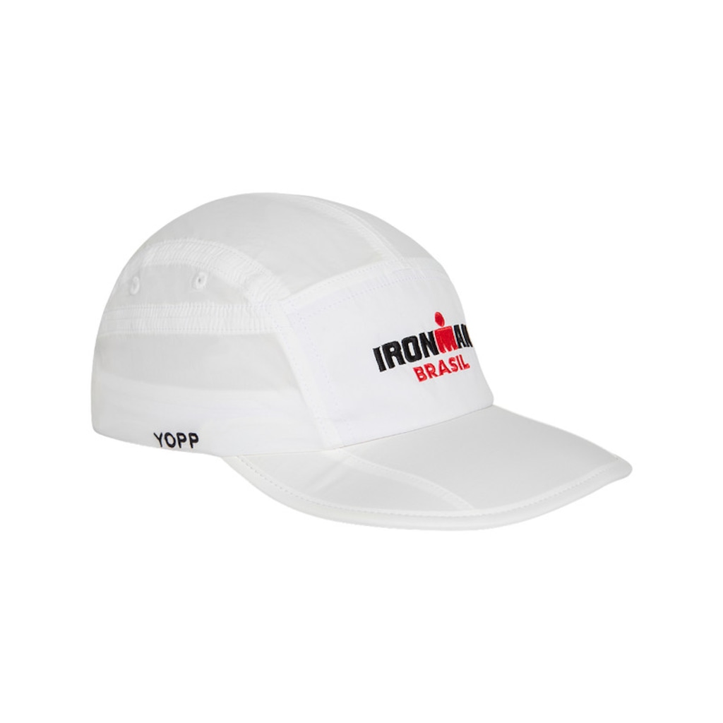 Boné Unissex Esportivo Yopp Ironman Brasil 5 Panel Respirável Aba Reta