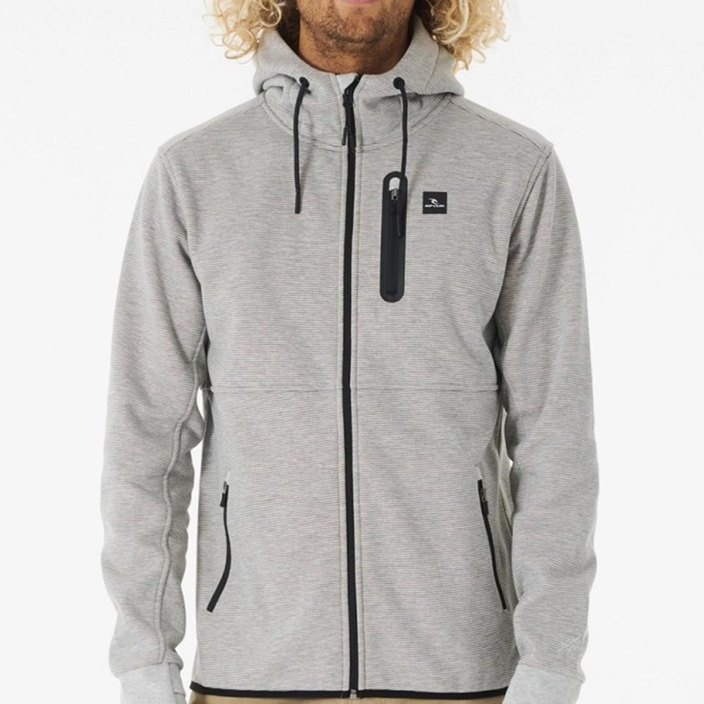 Moletom Rip Curl Aberto Anti Series Departed Zip Thru Grey Masculino