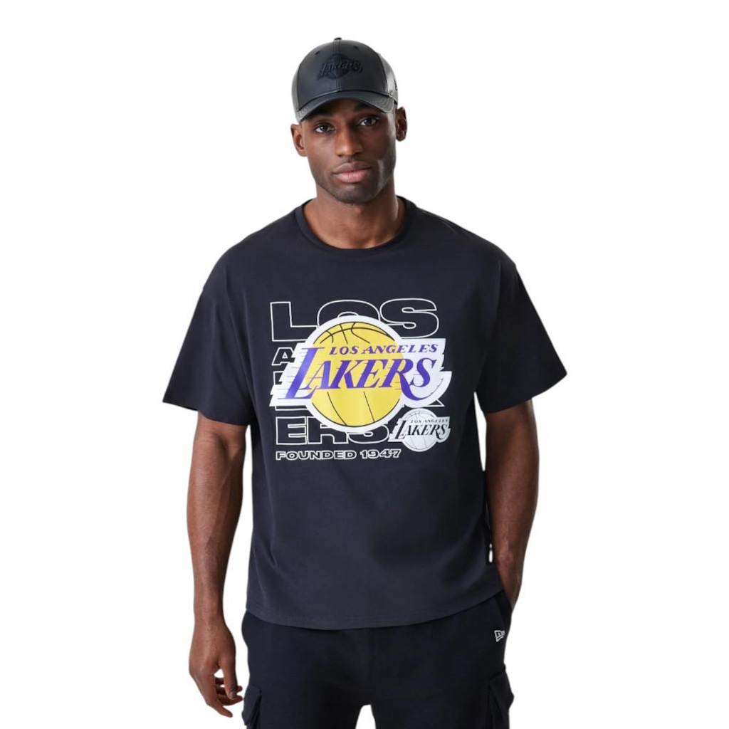 Camiseta New Era Regular Los Angeles Lakers Masculina