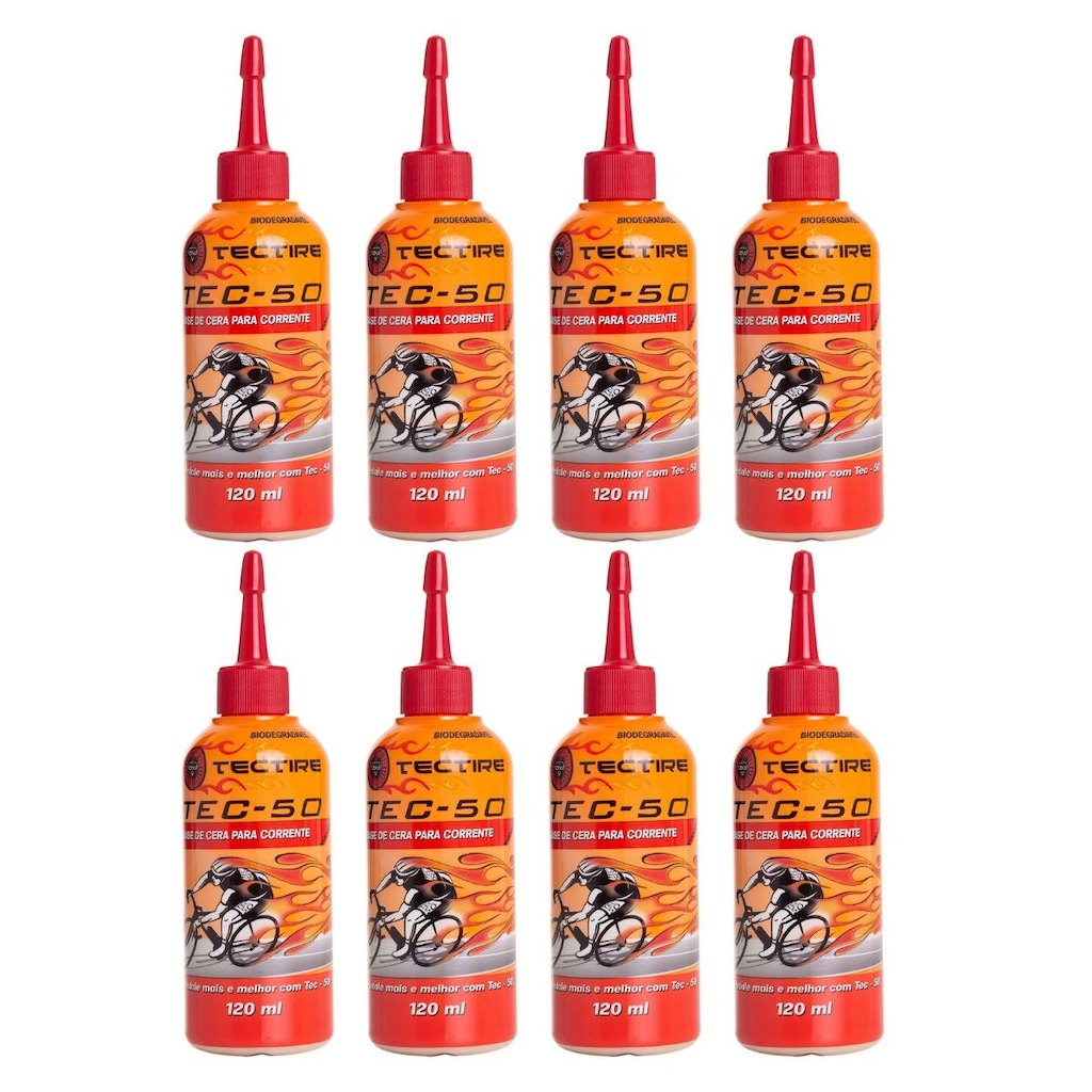 Kit 8x Óleo lubrificante corrente bike cera Tectire 120 ml - Tectire
