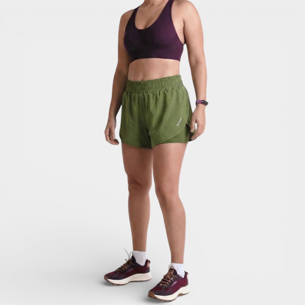 Short Lupo LSport AF Duplo Running Feminino
