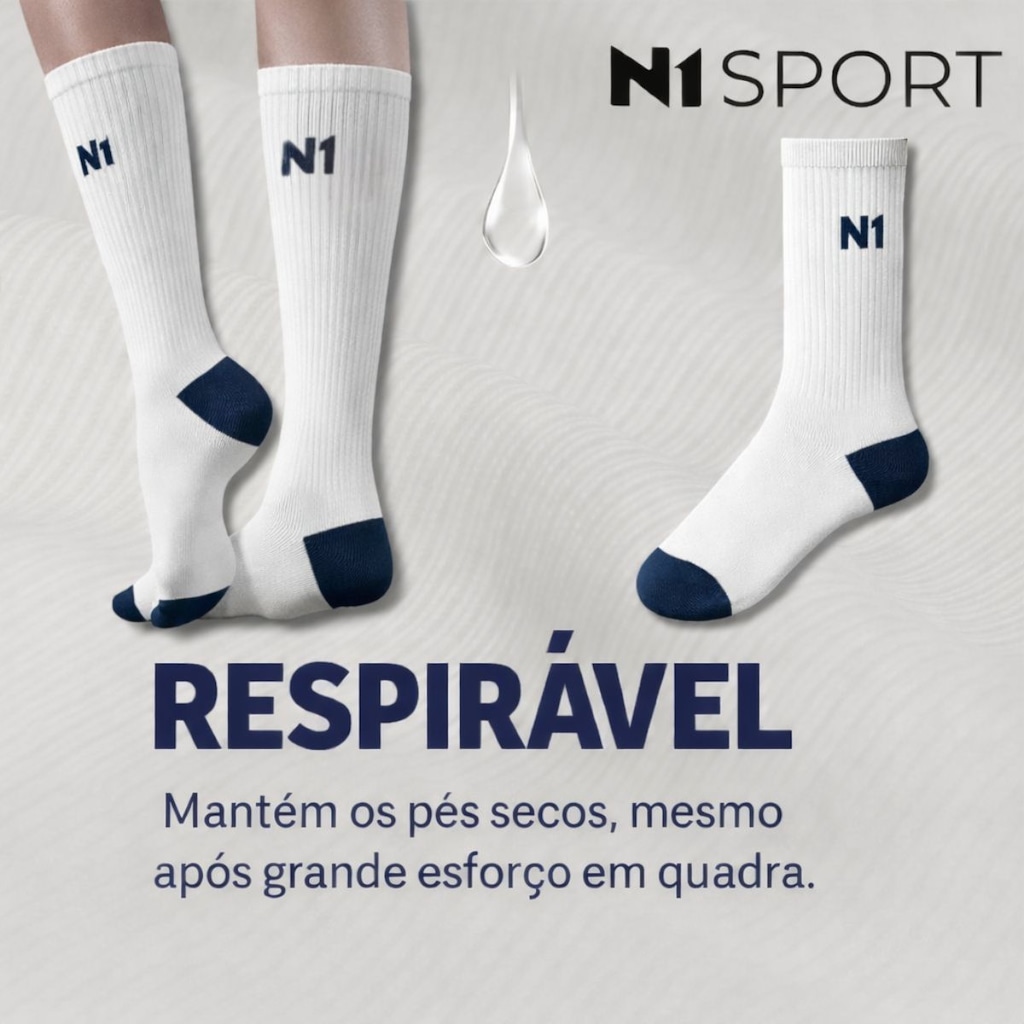 Imagem 3 do produto Meia Cano Alto Vôlei Seleção Brasileira N1 Sport Unissex