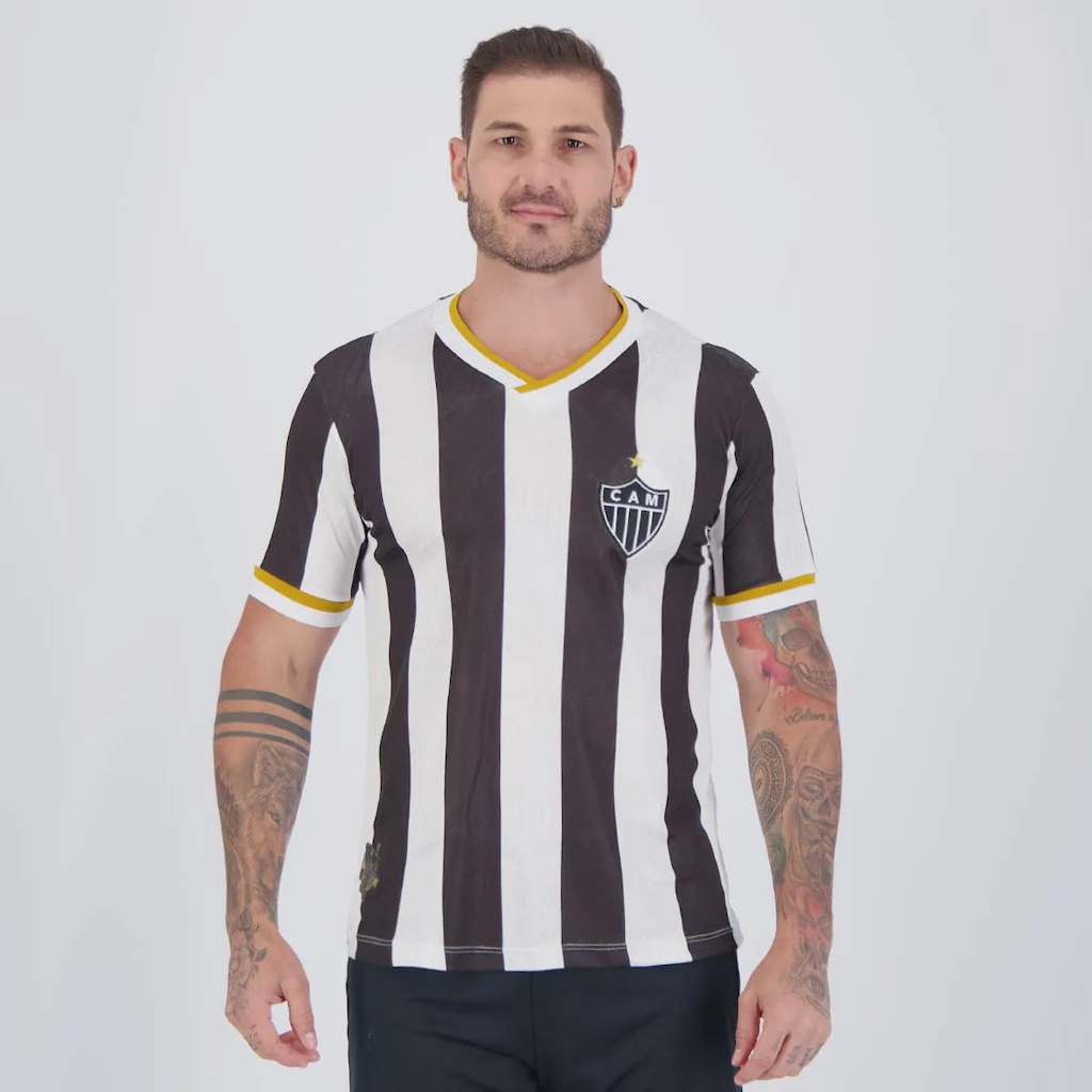Camisa do Atlético Mineiro Retrô 2013 Listrada Masculina