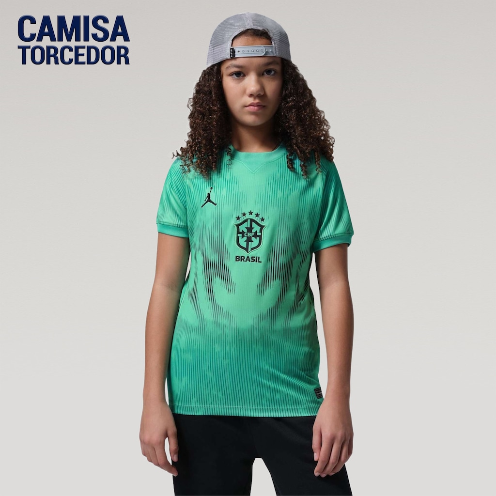 Camisa de Goleiro Brasil II 26/27 Torcedor Pro Jordan Infantil