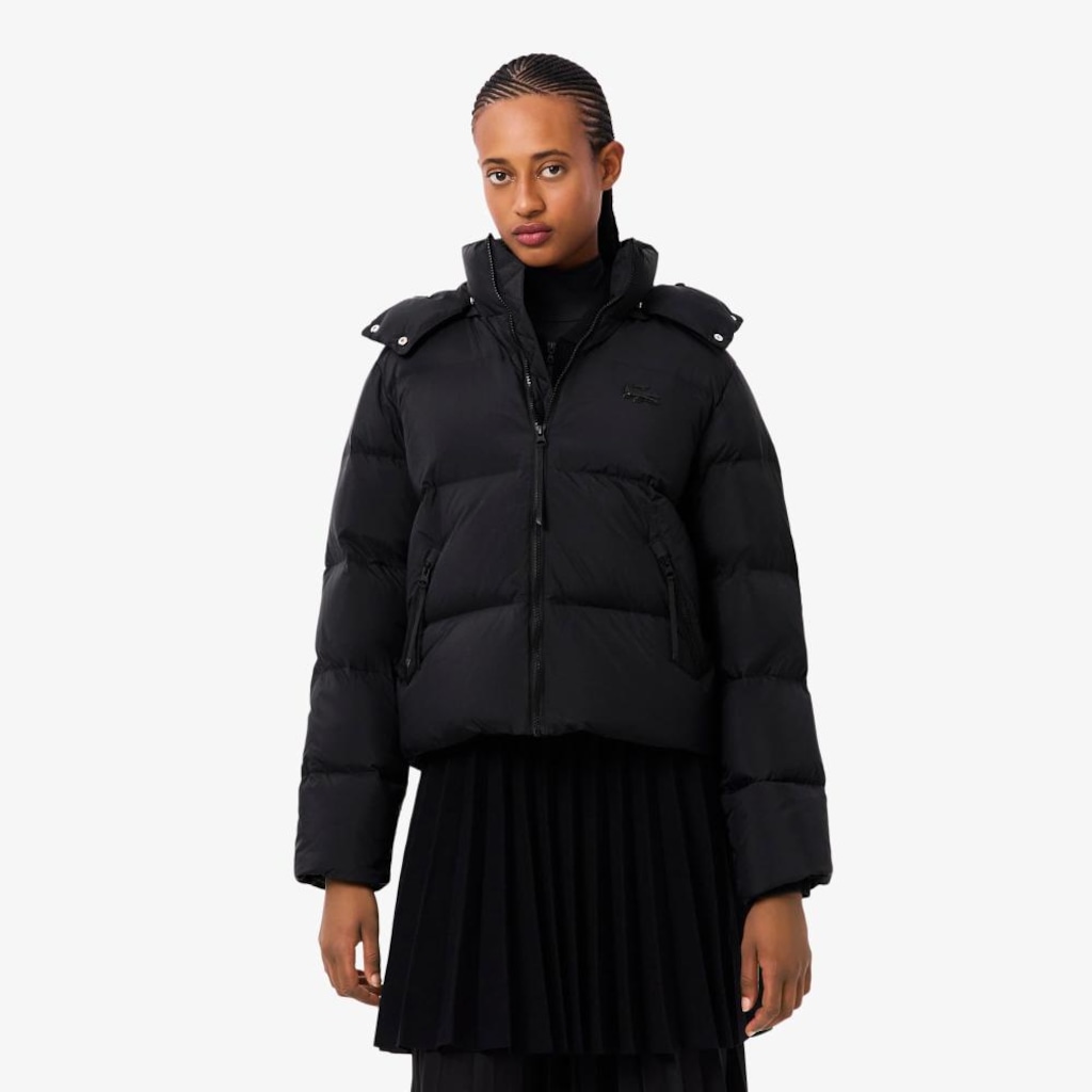 Jaqueta Puffer com Capuz com Caimento Relaxado Lacoste Feminina