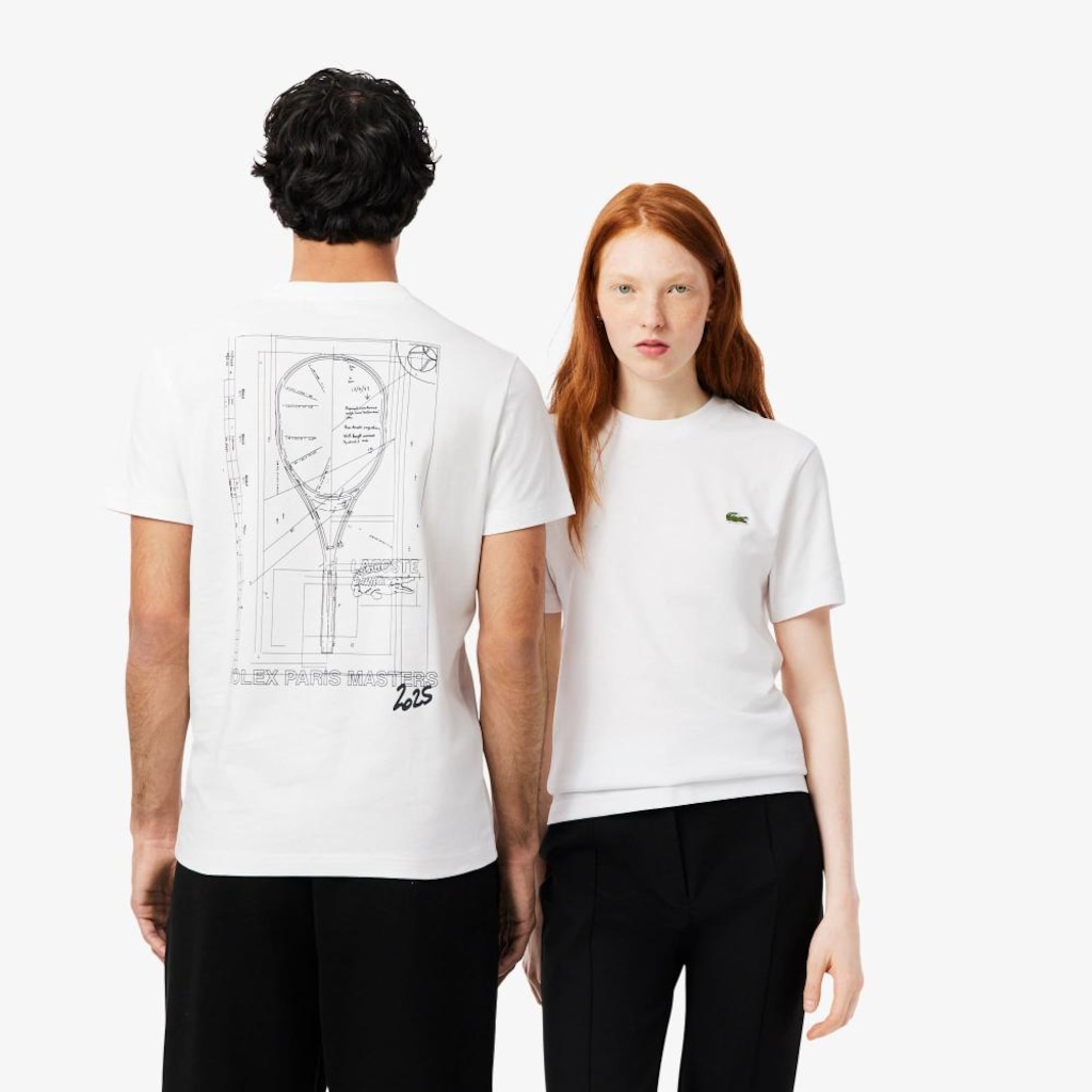 Camiseta Lacoste Estampada Rolex Paris Masters Edition Unissex
