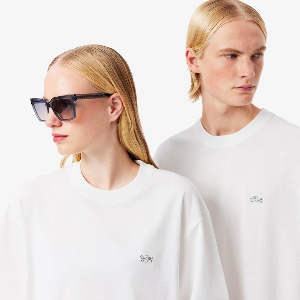 Imagem 2 do produto Camiseta de malha pesada de caimento folgado Lacoste Unissex
